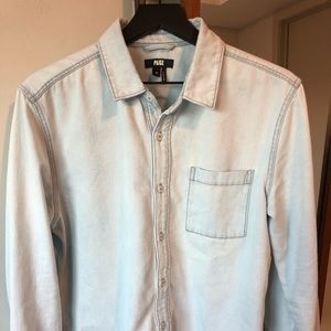 Paige light jean button down